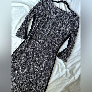 Anne Klein black and white shift dress size Large